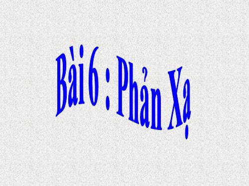 Bài 6. Phản xạ