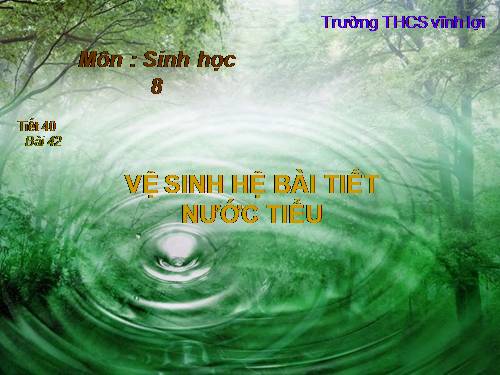 Bài 40. Vệ sinh hệ bài tiết nước tiểu