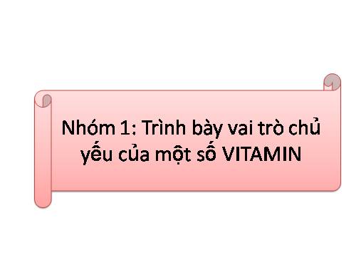 Bài 34. Vitamin và muối khoáng