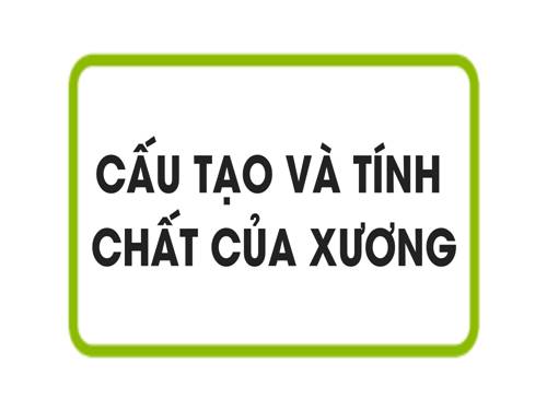 Bài 8. Cấu tạo và tính chất của xương