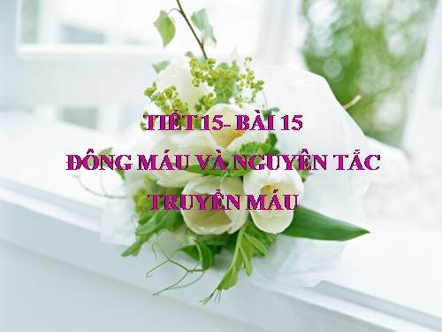 Bài 15. Đông máu và nguyên tắc truyền máu