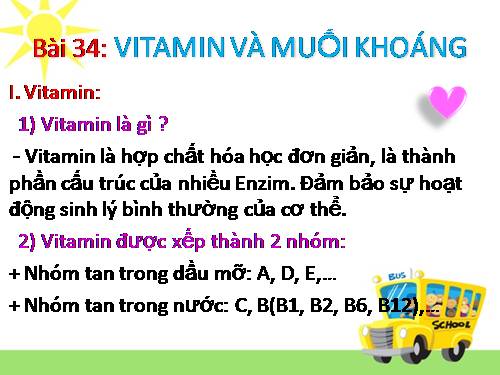 Bài 34. Vitamin và muối khoáng