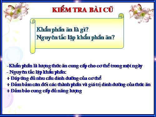 Bài 37. Thực hành: Phân tích một khẩu phần cho trước