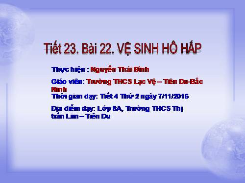 Bài 22. Vệ sinh hô hấp