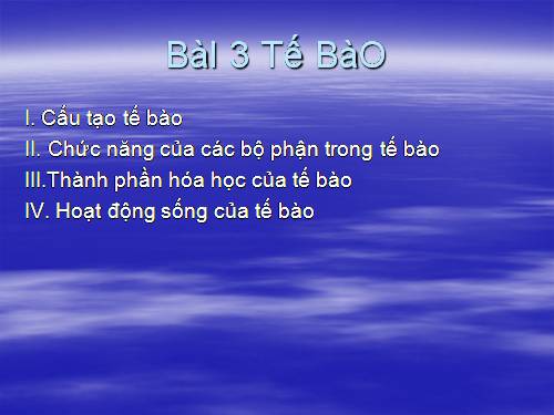 Bài 3. Tế bào