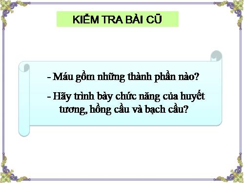 Bài 15. Đông máu và nguyên tắc truyền máu