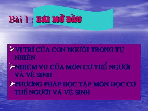 Bài 1. Bài mở đầu