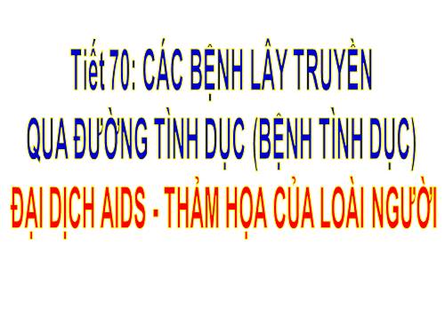 Bài 64. Các bệnh lây truyền qua đường sinh dục (bệnh tình dục)