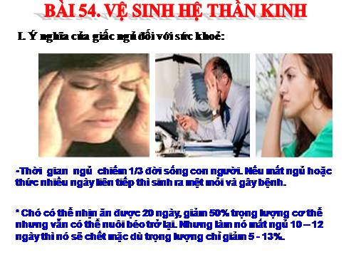 Bài 54. Vệ sinh hệ thần kinh