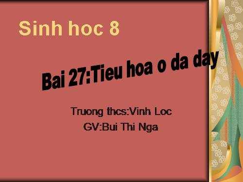 Bài 27. Tiêu hóa ở dạ dày