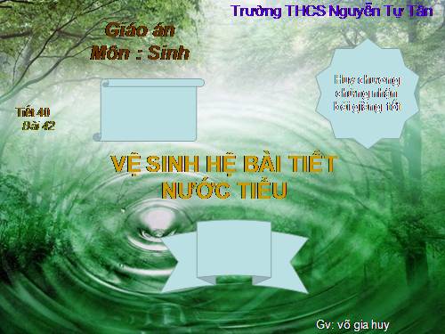 Bài 40. Vệ sinh hệ bài tiết nước tiểu