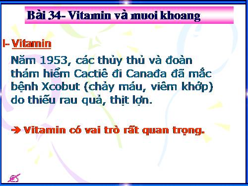 Bài 34. Vitamin và muối khoáng