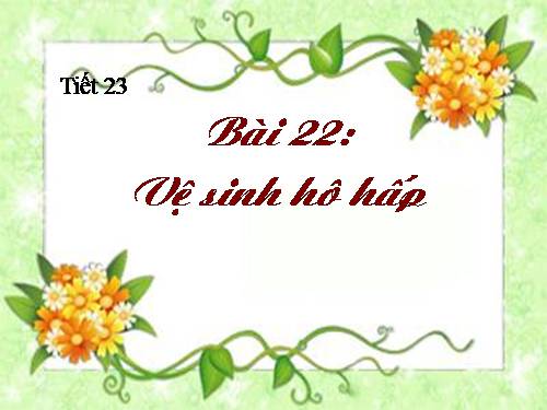 Bài 22. Vệ sinh hô hấp