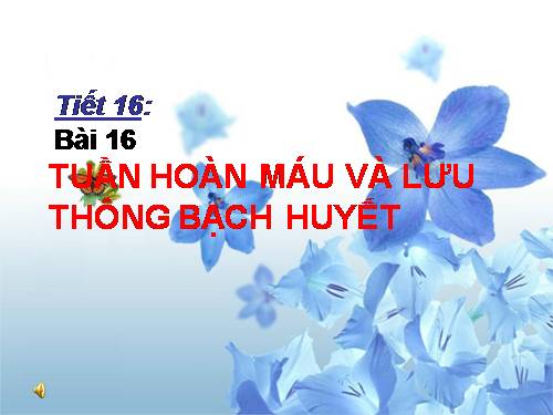 Bài 16. Tuần hoàn máu và lưu thông bạch huyết