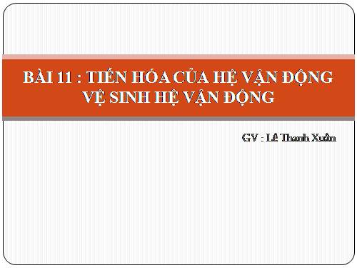 Bài 11. Tiến hóa của hệ vận động. Vệ sinh hệ vận động