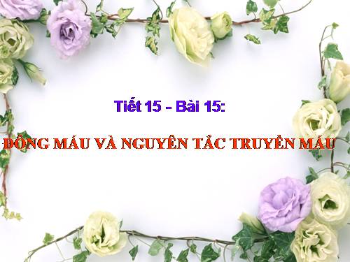 Bài 15. Đông máu và nguyên tắc truyền máu