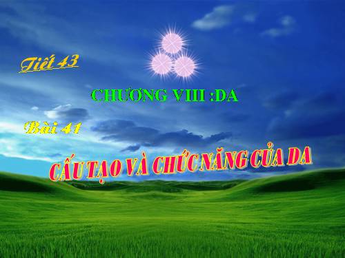 Bài 41. Cấu tạo và chức năng của da