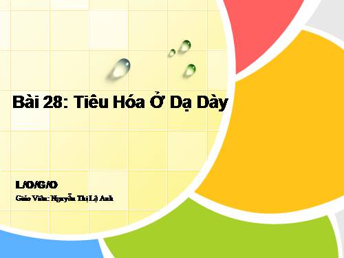 Bài 27. Tiêu hóa ở dạ dày