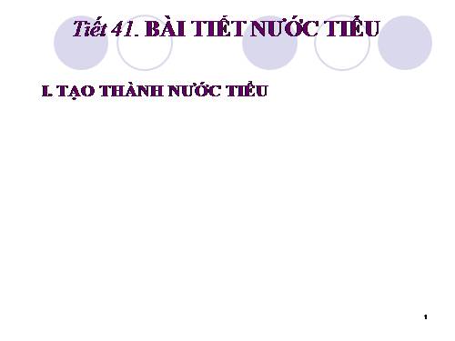 Bài 40. Vệ sinh hệ bài tiết nước tiểu