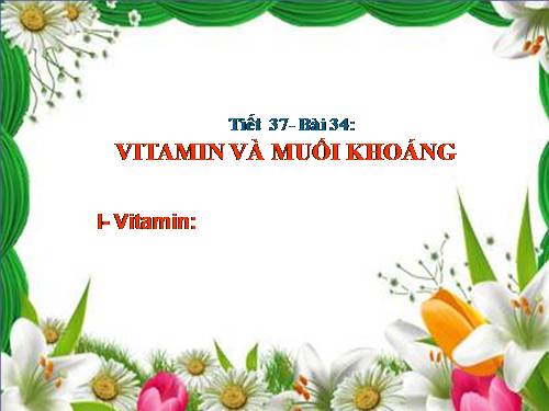 Bài 34. Vitamin và muối khoáng