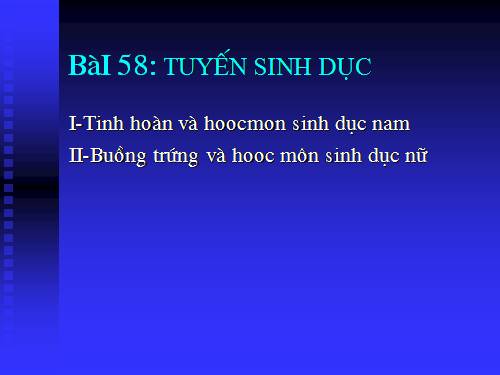 Bài 58. Tuyến sinh dục