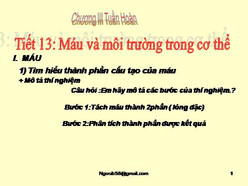 Bài 13. Máu và môi trường trong cơ thể