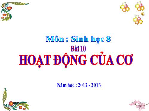 Bài 10. Hoạt động của cơ