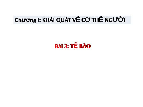 Bài 3. Tế bào