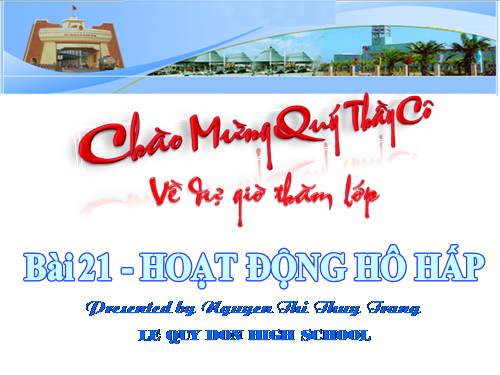 Bài 21. Hoạt động hô hấp