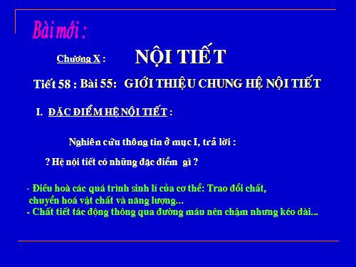 Bài 55. Giới thiệu chung hệ nội tiết