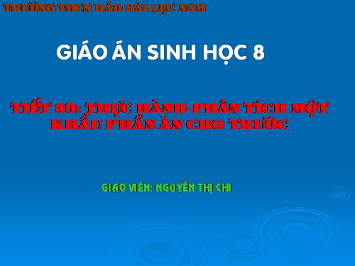 Bài 37. Thực hành: Phân tích một khẩu phần cho trước