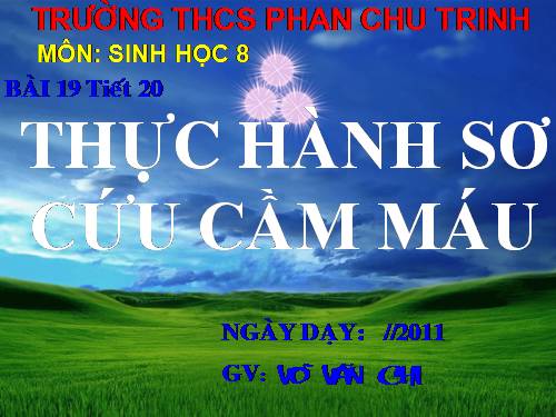 Bài 19. Thực hành: Sơ cứu cầm máu