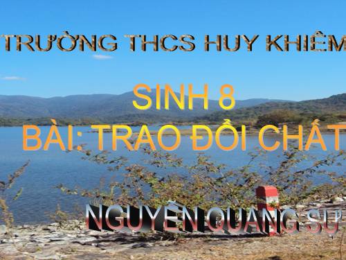 Bài 31. Trao đổi chất