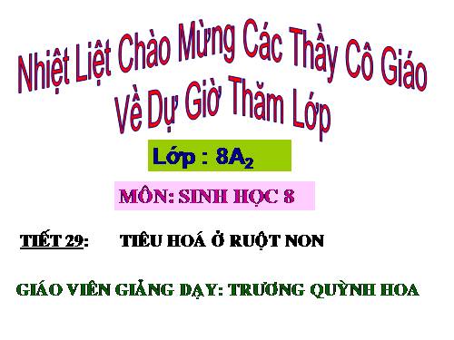 Bài 28. Tiêu hóa ở ruột non