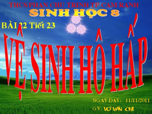 Bài 22. Vệ sinh hô hấp