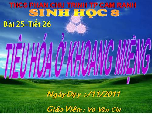 Bài 25. Tiêu hóa ở khoang miệng