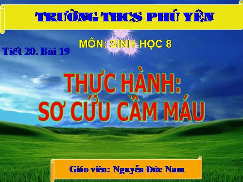 Bài 19. Thực hành: Sơ cứu cầm máu