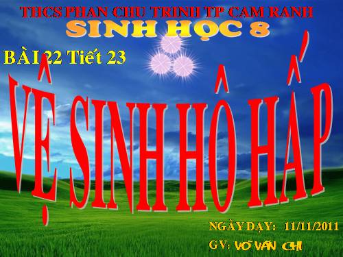 Bài 22. Vệ sinh hô hấp