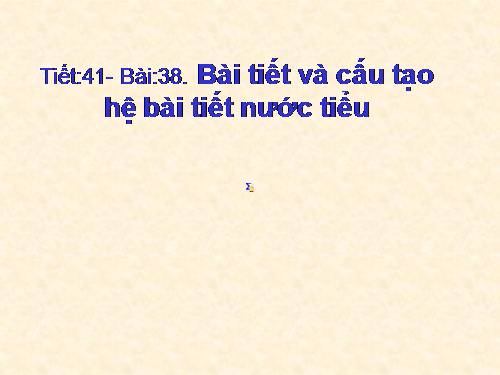 Bài 38. Bài tiết và cấu tạo hệ bài tiết nước tiểu