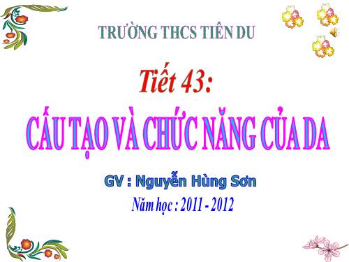 Bài 41. Cấu tạo và chức năng của da