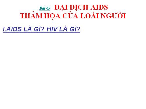 Bài 65. Đại dịch AIDS - Thảm họa của loài người