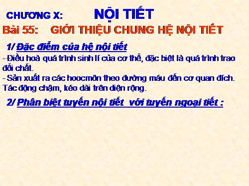 Bài 55. Giới thiệu chung hệ nội tiết