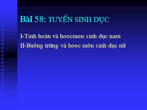 Bài 58. Tuyến sinh dục