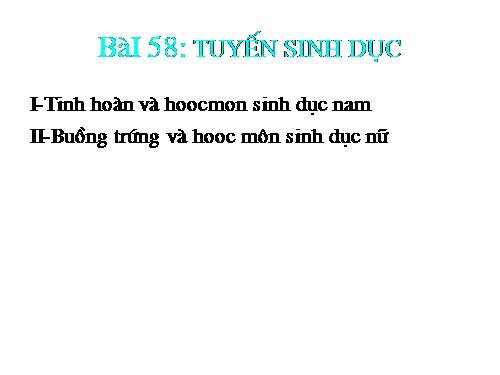 Bài 58. Tuyến sinh dục