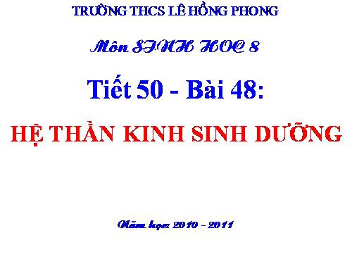 Bài 48. Hệ thần kinh sinh dưỡng