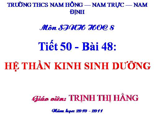 Bài 48. Hệ thần kinh sinh dưỡng