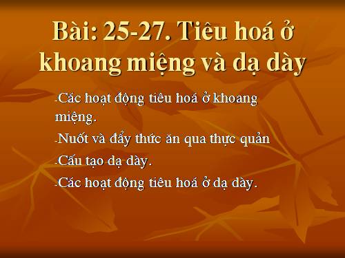 Bài 25. Tiêu hóa ở khoang miệng