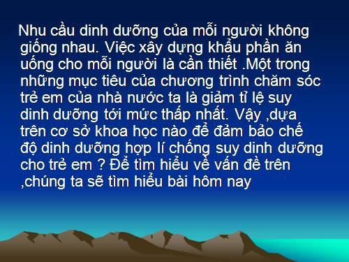 Bài 36. Tiêu chuẩn ăn uống. Nguyên tắc lập khẩu phần