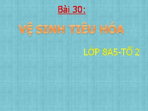 Bài 30. Vệ sinh tiêu hóa