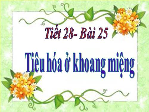 Bài 25. Tiêu hóa ở khoang miệng